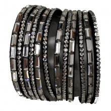 Bracelet double tour serti de strass