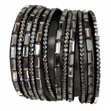 Bracelet double tour serti de strass