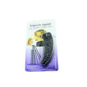 French twist avec une corne et 4 épingles pour un chignon banane parfait