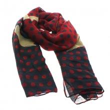 Écharpe bicolore imprimée de pois