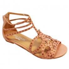 Sandales cloutées façon spartiate rose