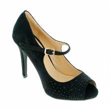 Escarpins noirs incrustés de strass