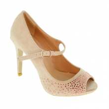 Escarpins roses incrustés de strass