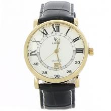 Montre-bracelet avec chiffres romains et affichage de la date