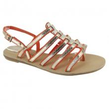 Sandales orange et or blanc façon tropézienne