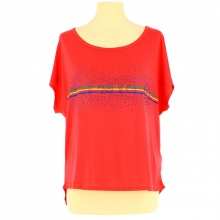 T-shirt loose incrusté de strass sur la poitrine