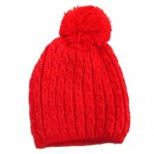 Bonnet femme torsade avec pompon