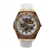 Montre bracelet ornée de vis avec cadran transparnet