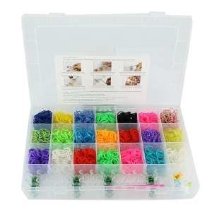 Kit d'élastiques de diverses couleurs avec crochet en plastique