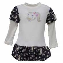 Robe boule fille avec effet deux tons