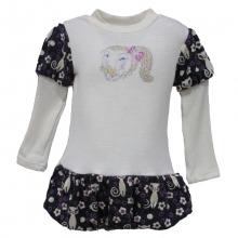 Robe boule fille avec effet deux tons