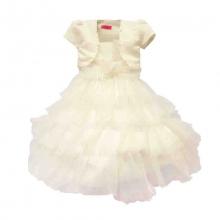 Robe voilée à volants avec boléro