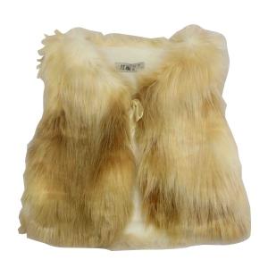 Gilet en fausse fourrure avec petit nœud satiné