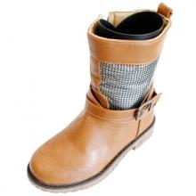 Bottines enfant avec empiècement argenté et brides