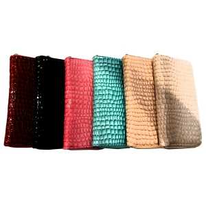 Portefeuille croco vernis