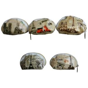 Mini porte-monnaie arrondi motif Paris