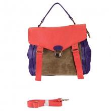 Sac à main forme cartable en trois tons