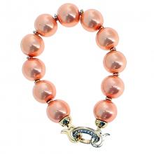 Bracelet en élastique orné de perles avec boucle à strass