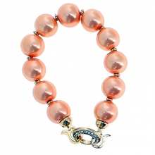 Bracelet en élastique orné de perles avec boucle à strass