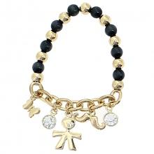 Bracelet en perles avec chaîne et breloques fantaisie