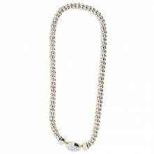 Collier en maille palmier décoré de perles