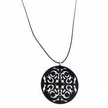 Collier cordon noir avec pendentif fantaisie