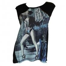 T-shirt avec motif photo et ouverture au dos