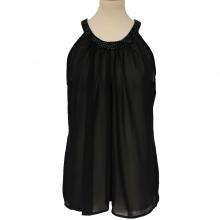 Top avec col pailleté et nœuds au dos