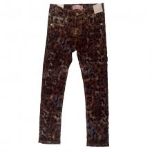 Jeans marron foncé léopard pour fille