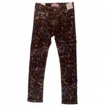 Jeans marron foncé léopard pour fille