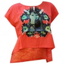 T-shirt en deux tons avec dentelle