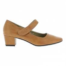 Escarpins à talon carré fermés par bande velcro sur le côté 