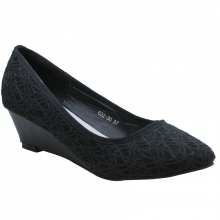 Ballerines compensées en dentelle