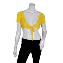 Boléro uni aux manches courtes avec lien à nouer