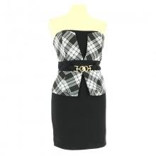 Robe bustier avec haut à carreau et ceinture fantaisie
