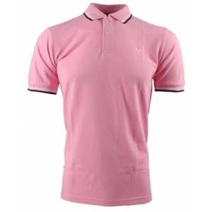 Polo uni rose pour homme