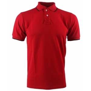Polo pur coton pour homme uni rouge