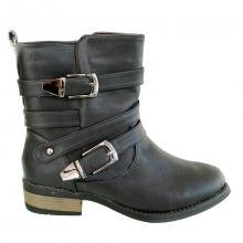 Bottines avec brides bouclées et zip côté pour femme