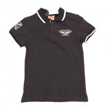 Polo avec motif brodé et biais contrastant