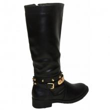 Bottines tendance avec doubles brides cloutées