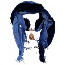 Écharpe bijou avec pendentif fantaisie et bordure à franges