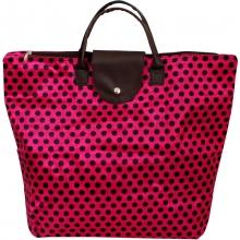 Sac shopping à pois avec rabat à bouton pression