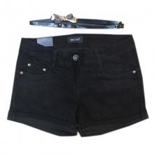 Short jeans noir avec ceinture