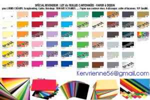 LOT de FEUILLES CARTONNÉES – PAPIER à DESSIN pour LOISIRS CRÉATIFS, Scrapbooking, Cartes, Bricolage, TRAVAUX SCOLAIRES, …