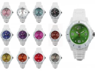 Lot de 10  Montres watch silicone couleur ice . 13 couleurs unisexe homme femme