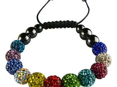 Grossiste, fournisseur et fabricant CB3/bracelet en cristaux multicolore, macramé et Ematite noire véritable