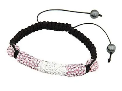 Grossiste, fournisseur et fabricant CB7/bracelet en cristal, macramé et Ematite noire véritable.(10 couleurs)