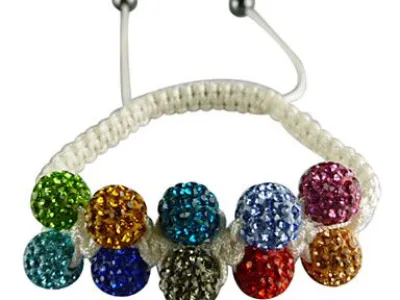  Grossiste, fournisseur et fabricant CB22/bracelet feminin compose de 10 boules de crystale multicolores 