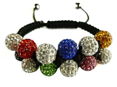  Grossiste, fournisseur et fabricant CB29/bracelet feminin compose de 11 boules de crystal multicolor