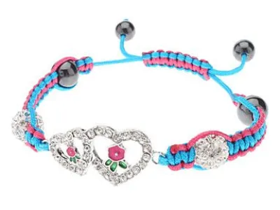Grossiste, fournisseur et fabricant  CB39/bracelet avec petit coeur en crystaux et macrame